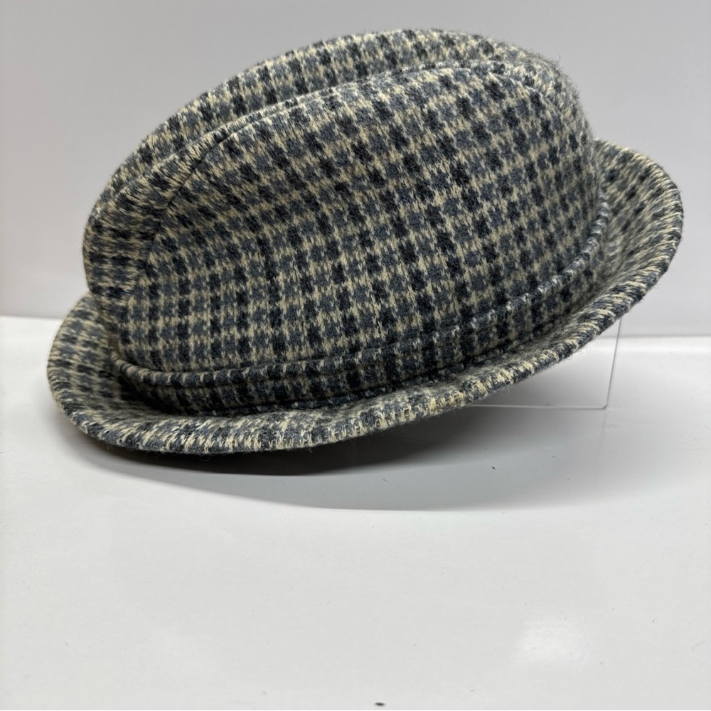 Vintage Kangol English Vagabond Gray/Blue 100% Wool Size Large Fedora Hat